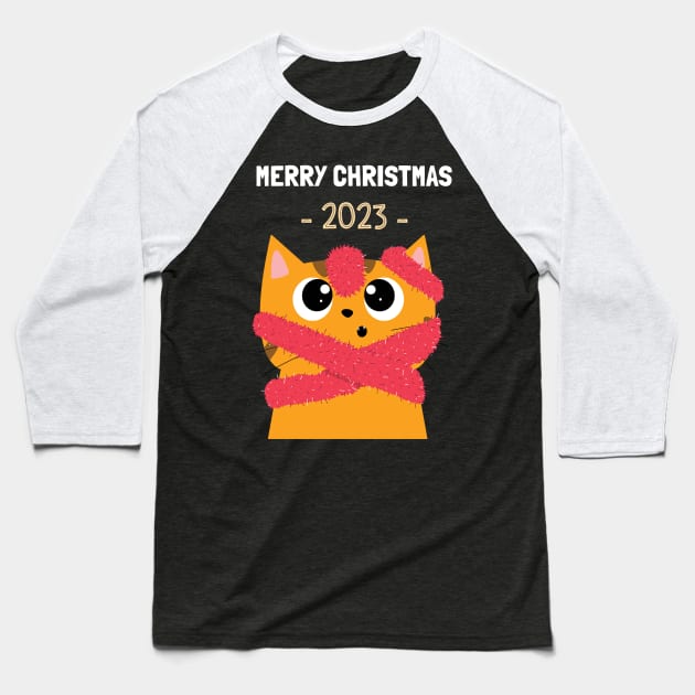 Cat Lover Christmas Baseball T-Shirt by TayaDesign